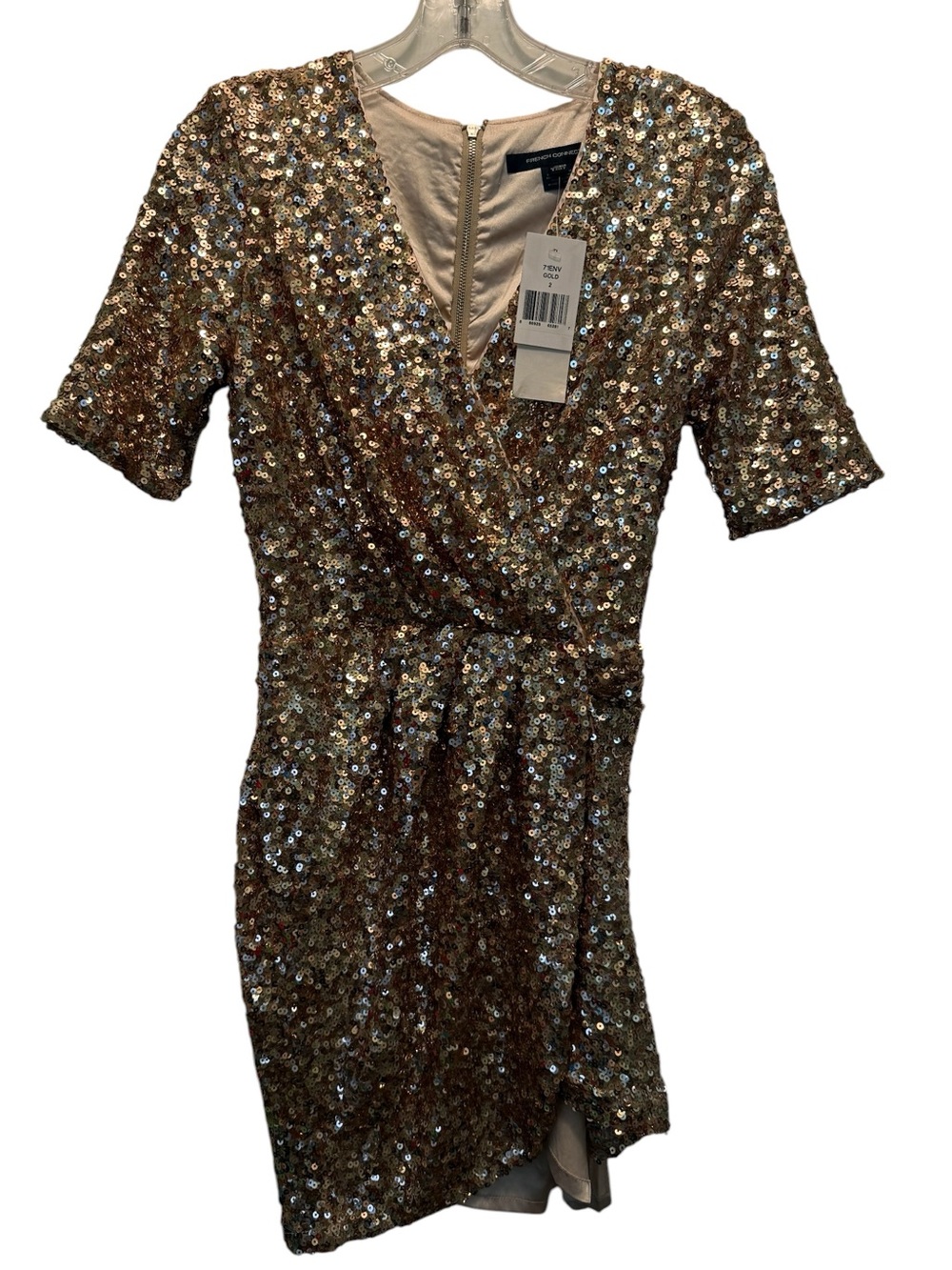 French Connection Gold Sequin Mini Dress